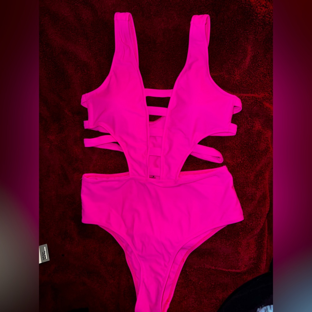 Neon Pink One Piece Bathing Suit